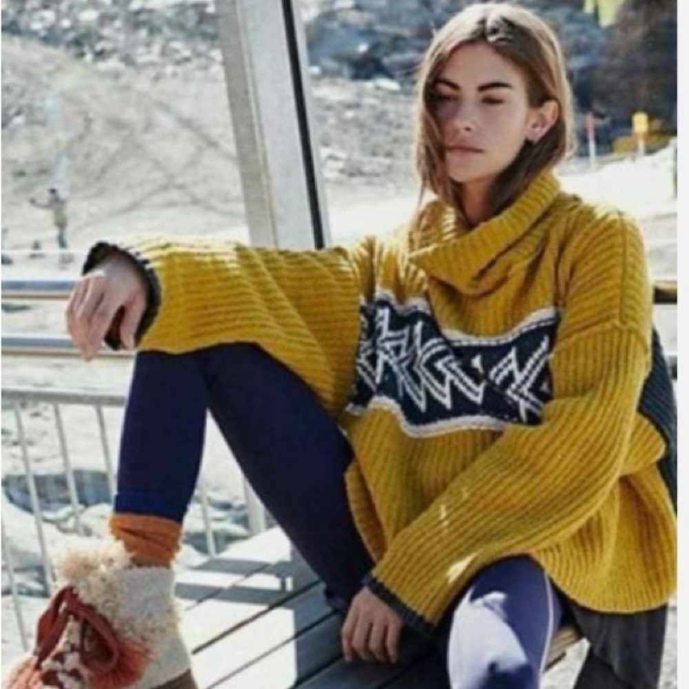 Free People "Greater Than" Cowl Neck Oversized Sweater XL
